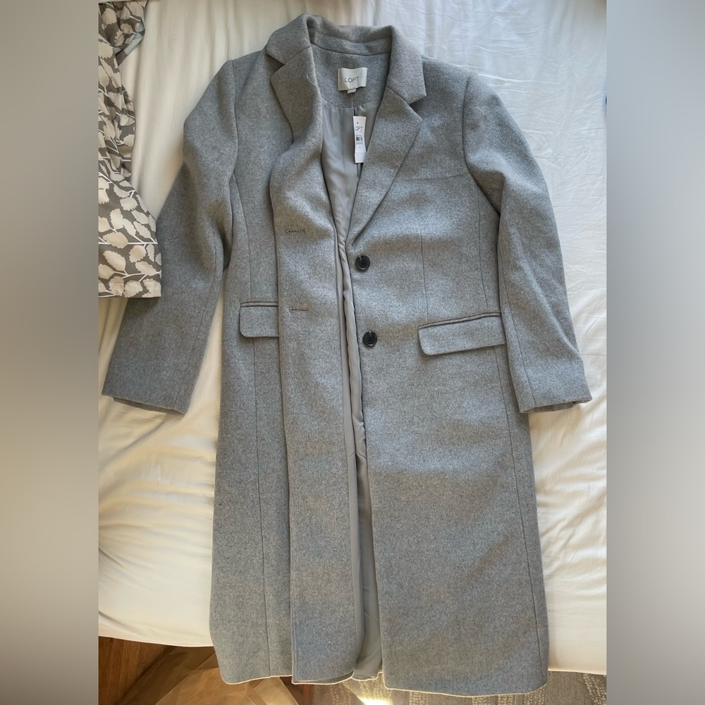 NWT Loft Two Button Long Dress Coat Size M